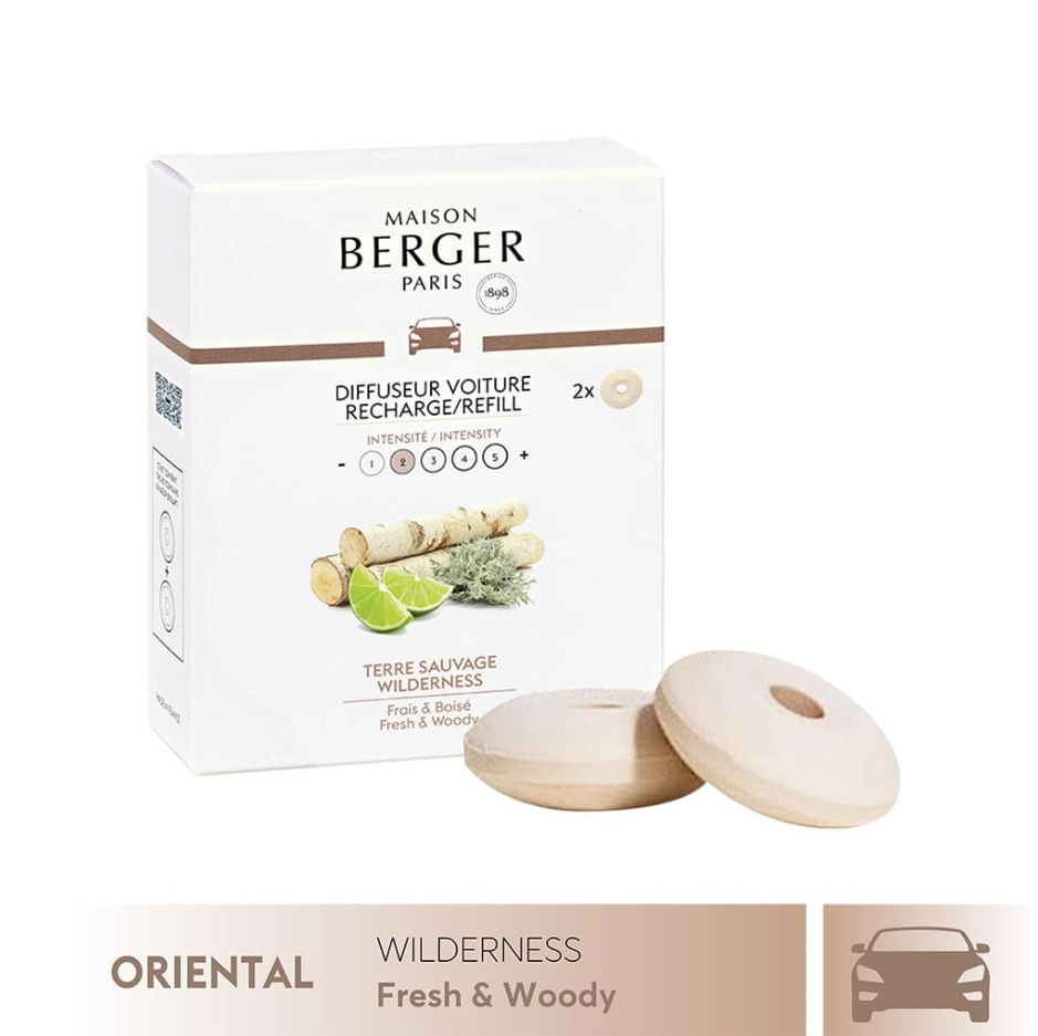 Maison Berger - Bộ tinh dầu xe hơi hương Wilderness Car - 2 cái