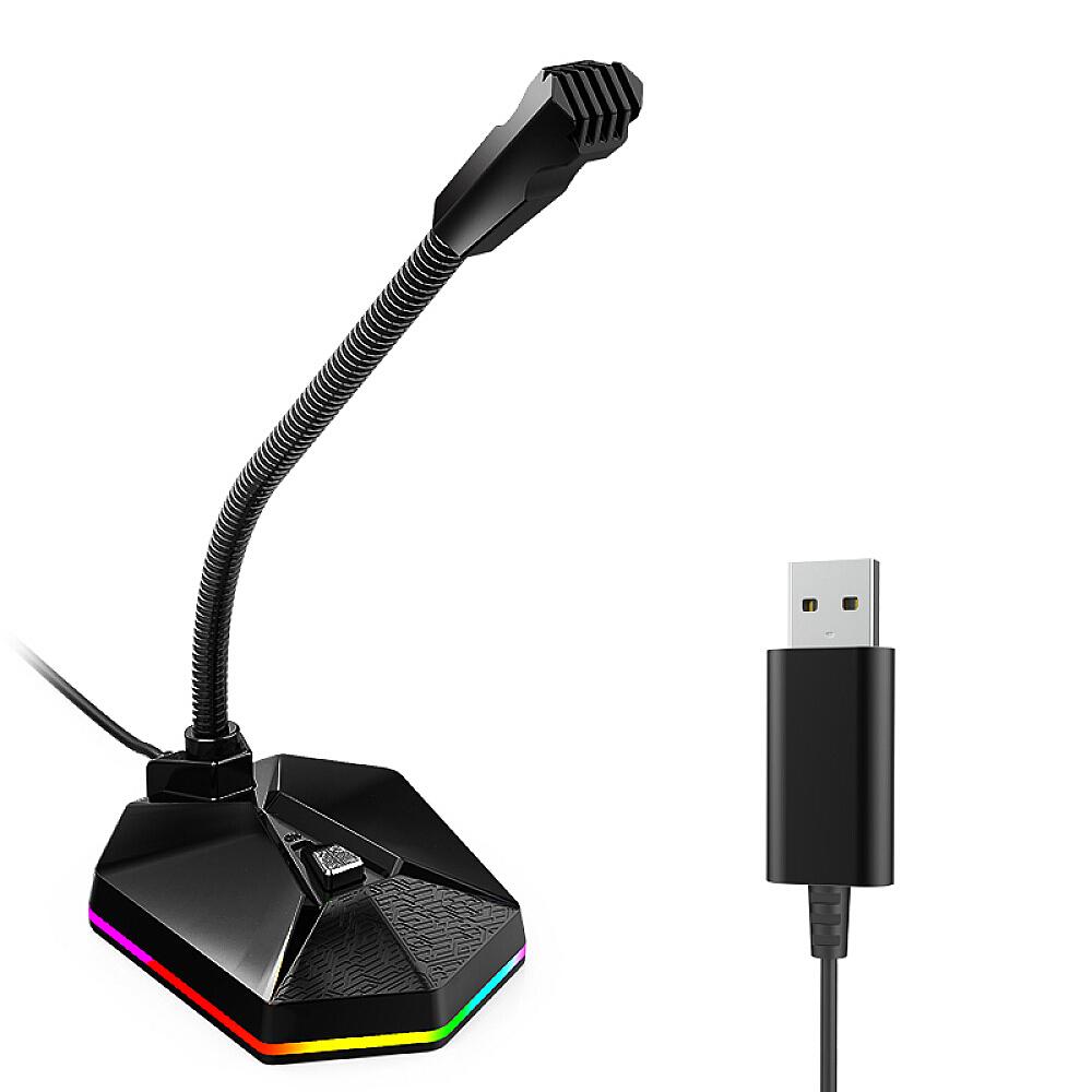 Micrô máy tính giảm tiếng ồn USB có hiệu ứng ánh sáng RGB TSP201
