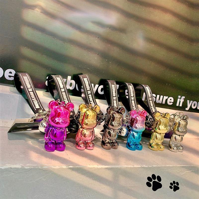 Móc khóa Bearbrick Gấu 7 màu thời thượng phụ kiện túi xách