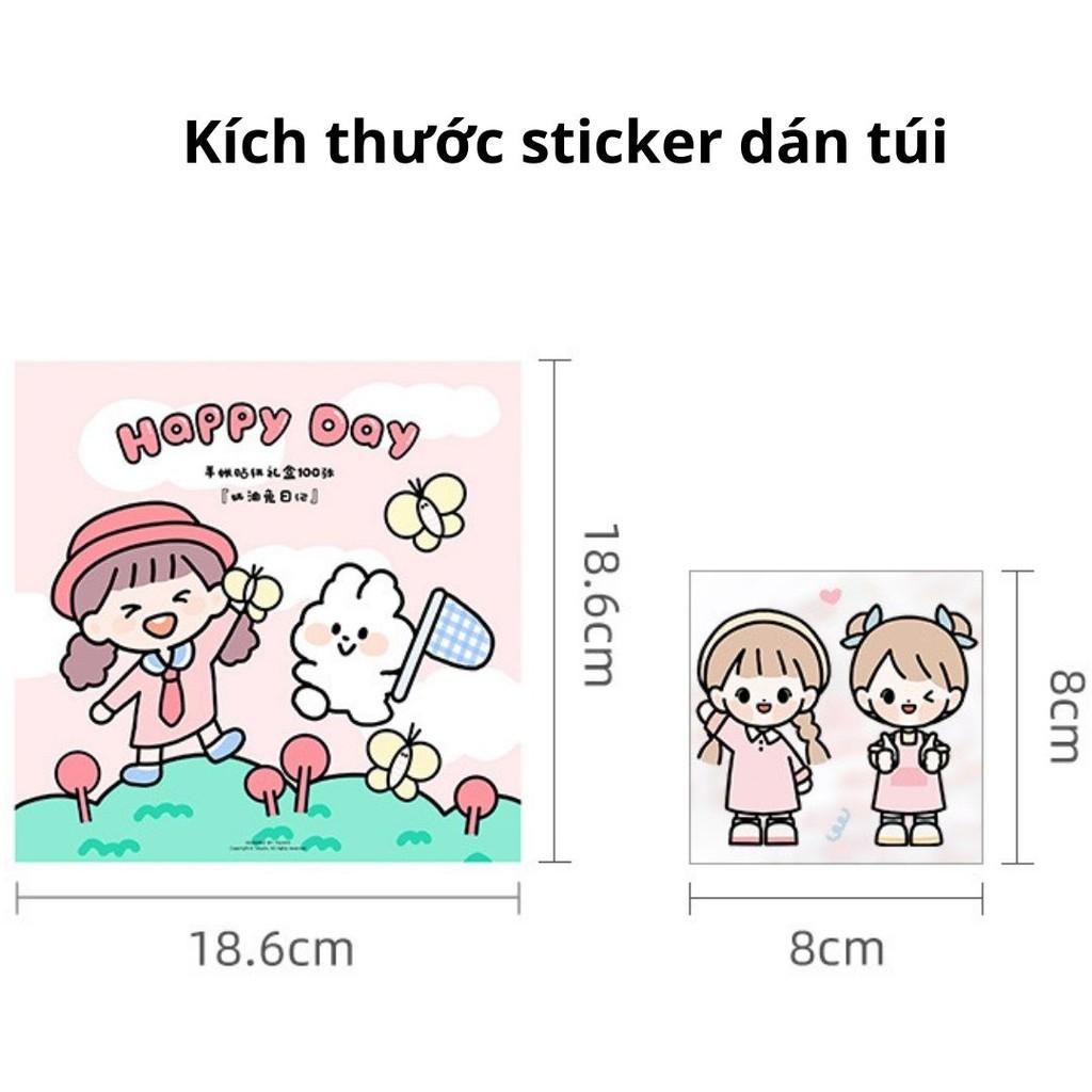 Bộ 20 miếng sticker nhãn dán dễ thương dán trang trí TELADO ST13