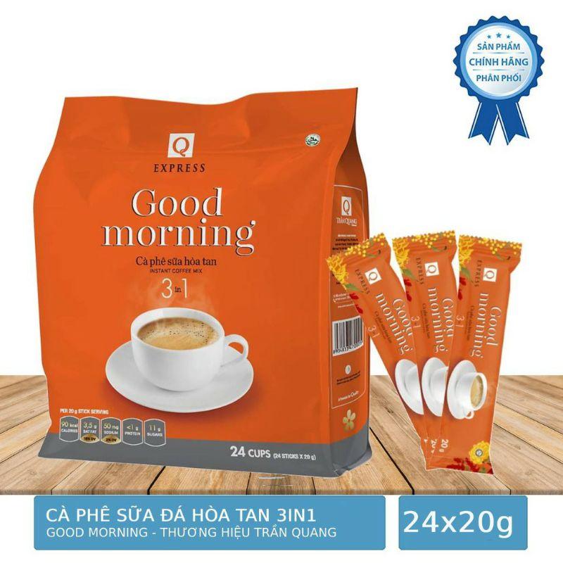 Cafe sữa Goodmorning hòa tan 3 trong 1 bịch 24 gói x20g