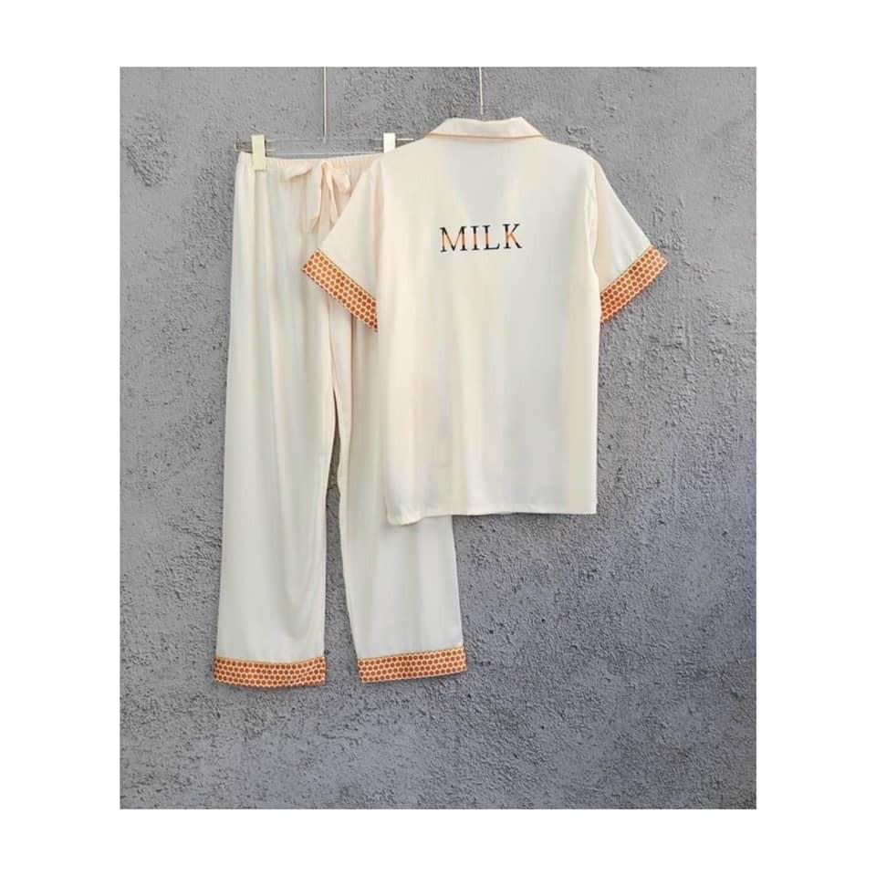 Pijama Lụa Cao Cấp Họa Tiết Cô Bé