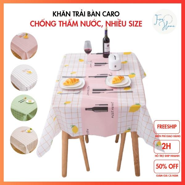 Khăn Trải Bàn Kẻ Caro Nhựa PVC Không Thấm Nước, Khăn Decor Phông Nền Chụp Ảnh Trang Trí