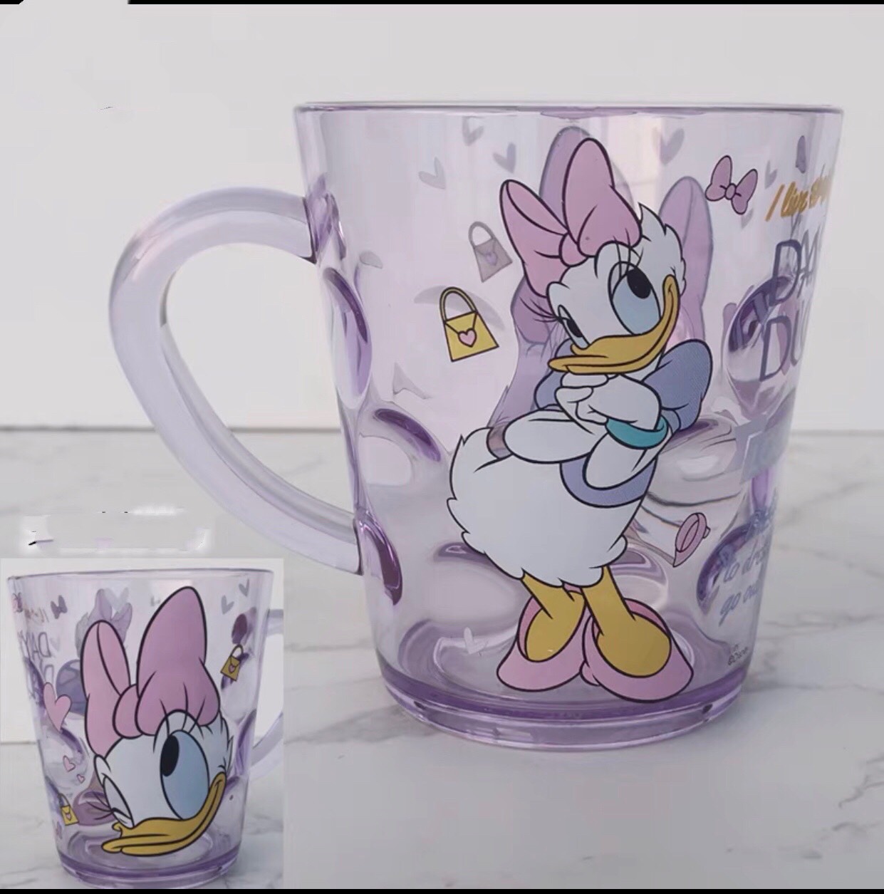 Ly quai cầm trong suốt hình vịt Daisy siêu xinh cho bé gái - PDA21121-K