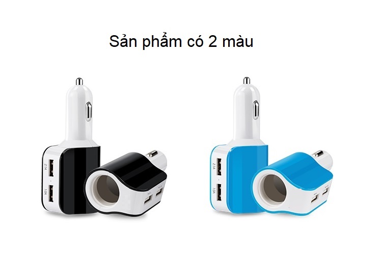 Tẩu cắm sạc 2 cổng USB có chip thông minh, hỗ trợ sạc nhanh và tản nhiệt tốt (Tặng quạt nhựa mini cắm cổng USB-Màu ngẫu nhiên)