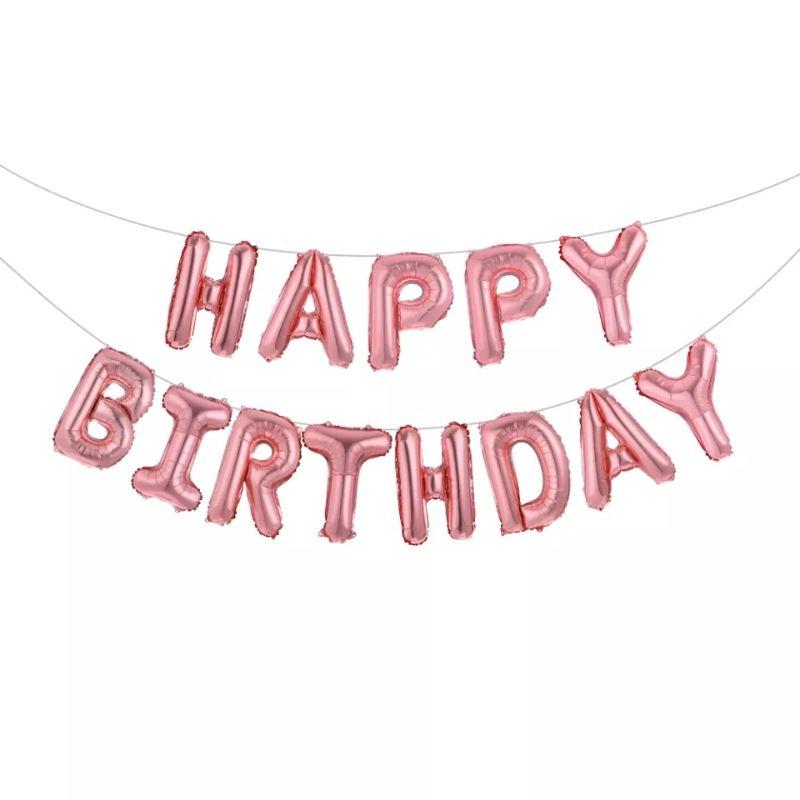 Sỉ bộ bong bóng chữ Happy birthday chúc mừng sinh nhật chọn màu QB1108