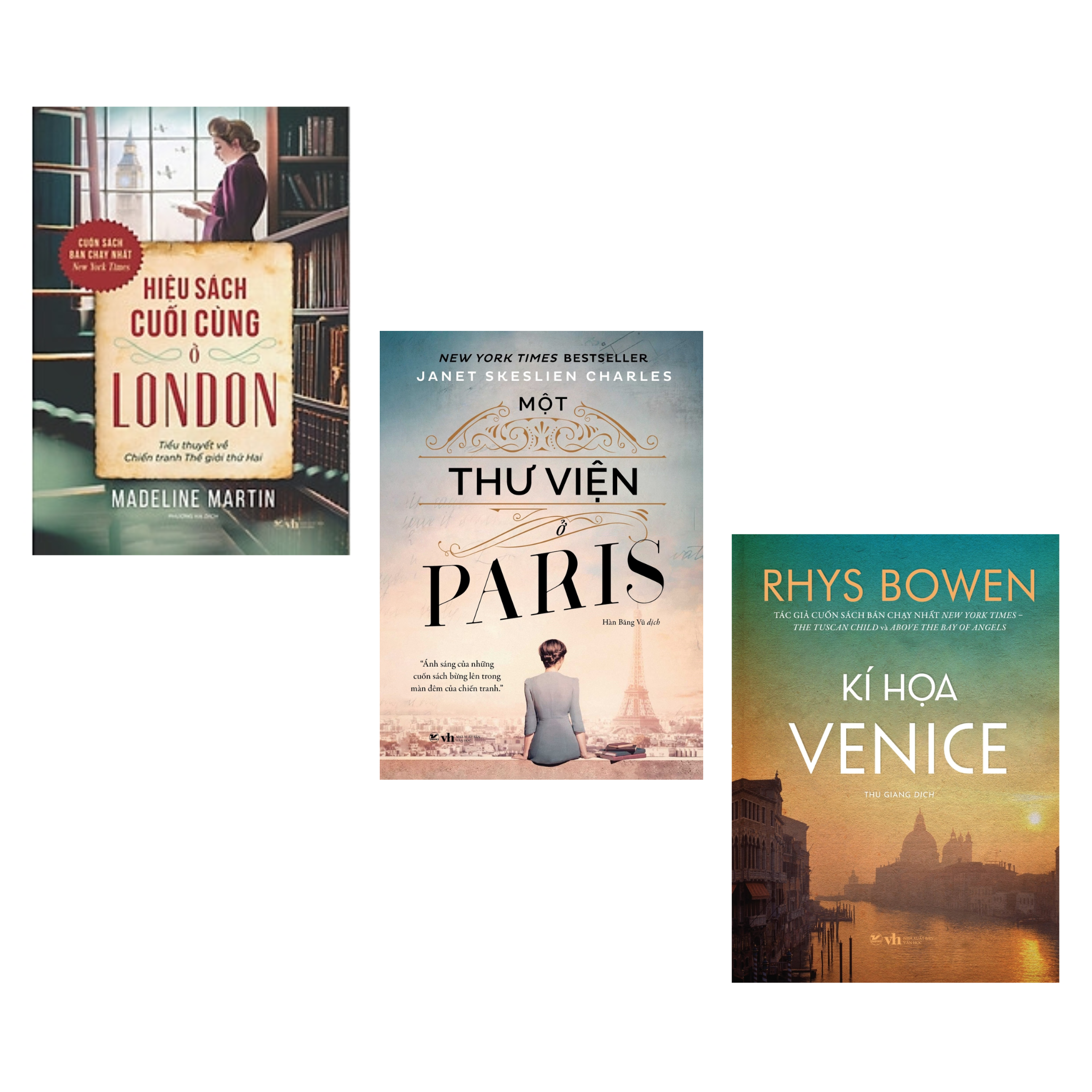 Combo 3 Cuốn Tiểu Thuyết Về Thế Chiến 2: Hiệu Sách Cuối Cùng Ở London + Một Thư Viện Ở Paris + Kí Họa Venice