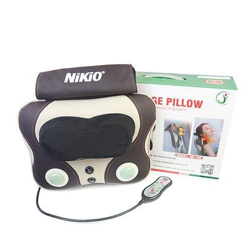 Máy (Gối) Massage Đấm Bóp Cổ Vai Gáy Nikio NK-136DC - Xoa Bóp Con Lăn Kết Hợp Hồng Ngoại, Hỗ Trợ Mát Xa Lưng, Đùi, Tay, Giảm Đau Nhức Toàn Thân - Pin Sạc Không Dây Tiện Lợi