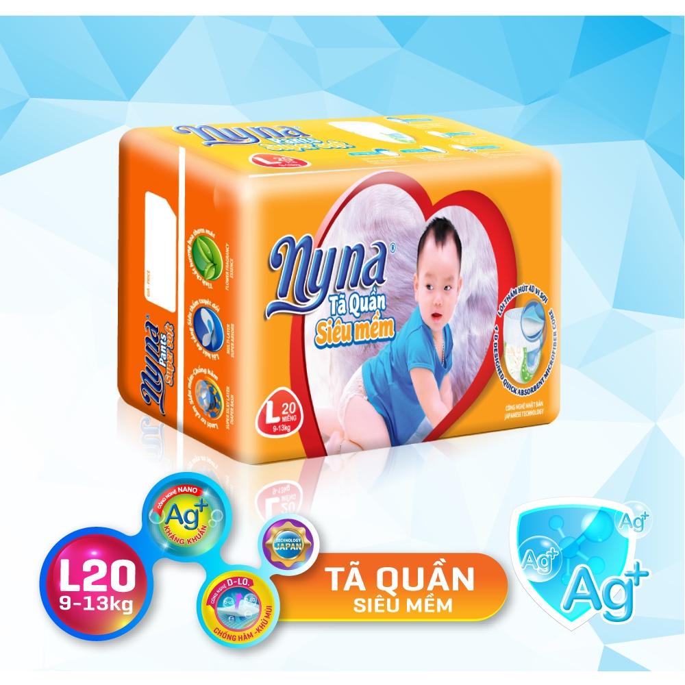 Tã Quần Siêu Mềm Size L 20 Miếng - Bỉm Quần Nyna