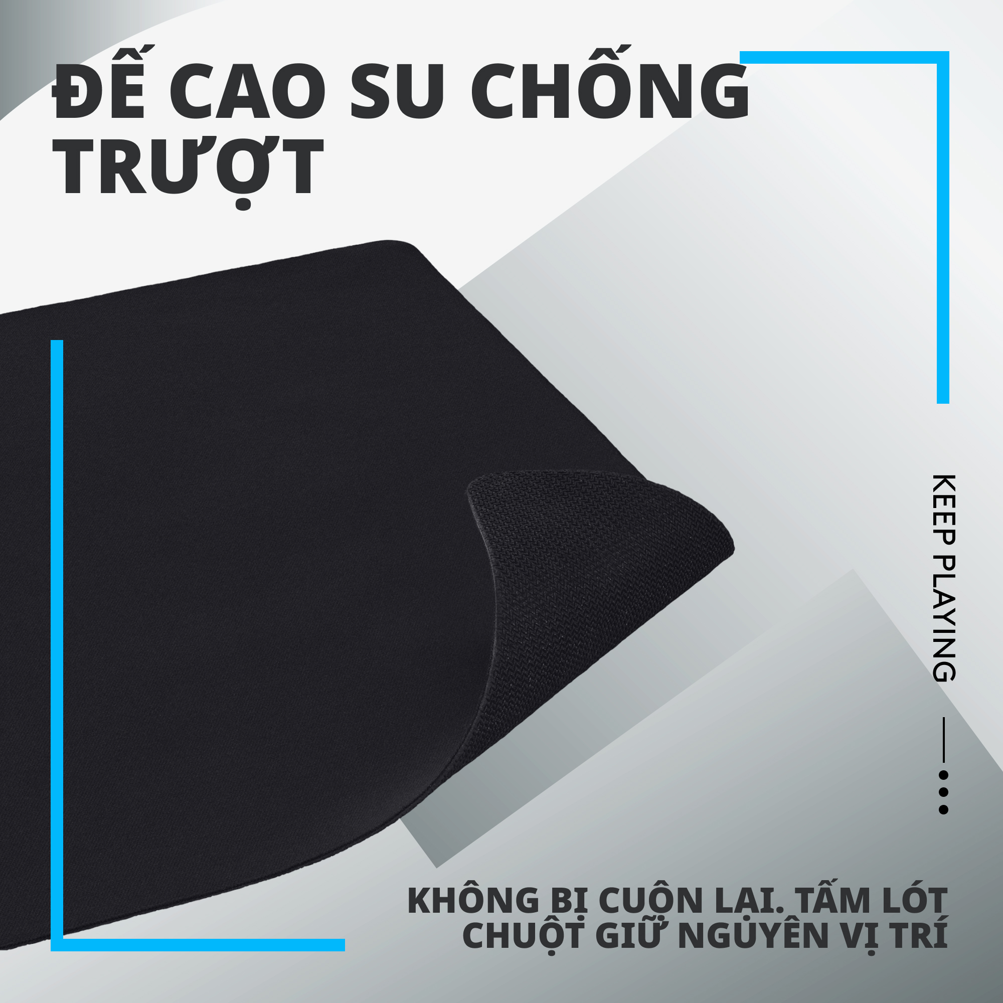 Bàn di chuột game Logitech G240 (Size L) tấm lót chuột chơi game bằng vải, tối ưu cho chơi game, ma sát, chống trượt kích thước 340x280x1mm (dài x rộng x dày)  - Hàng Chính Hãng