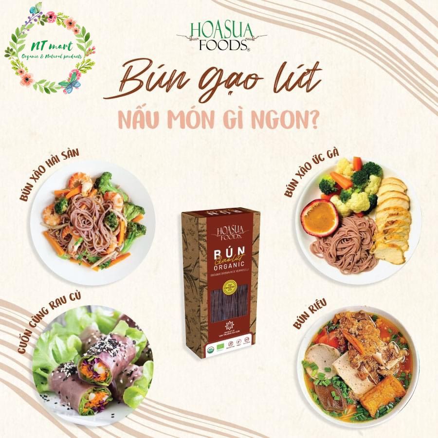 Bún/Phở gạo lứt hữu cơ Hoa Sữa Hộp 250gr