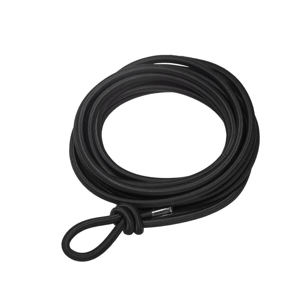 4xBlack Elastic Bungee Rope Shock Cord Tie down 5m Length 5mm Thickness