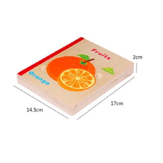 Sách gỗ ghép hình 6 trang cho bé ghép hình