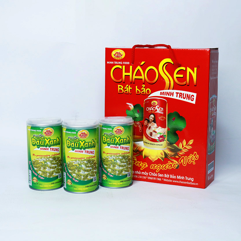 Cháo đậu xanh Minh Trung 365g (thùng 24 lon - Cháo Đậu Xanh 24)