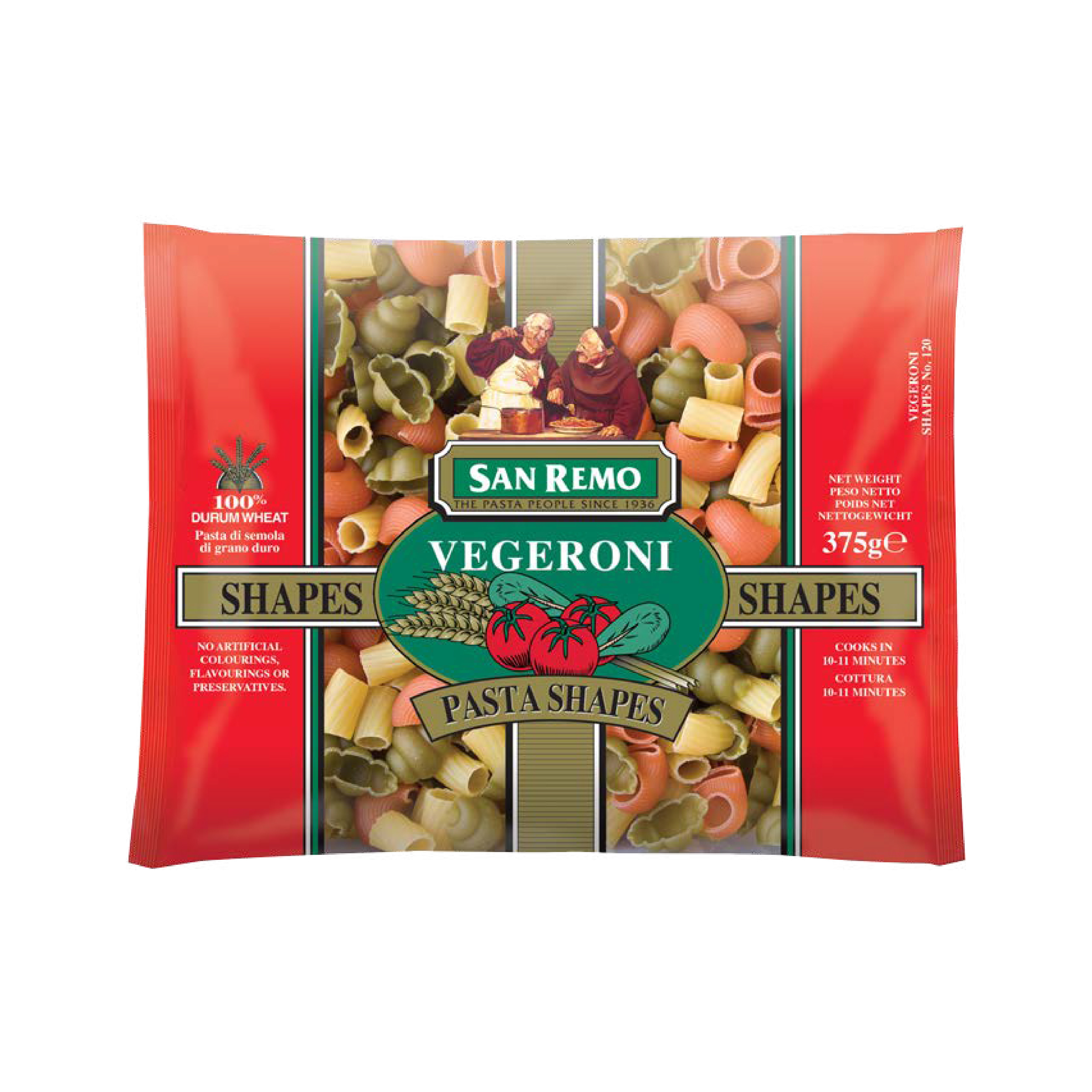 Nui Vegeroni Shapes Hiệu San Remo 375G No.120