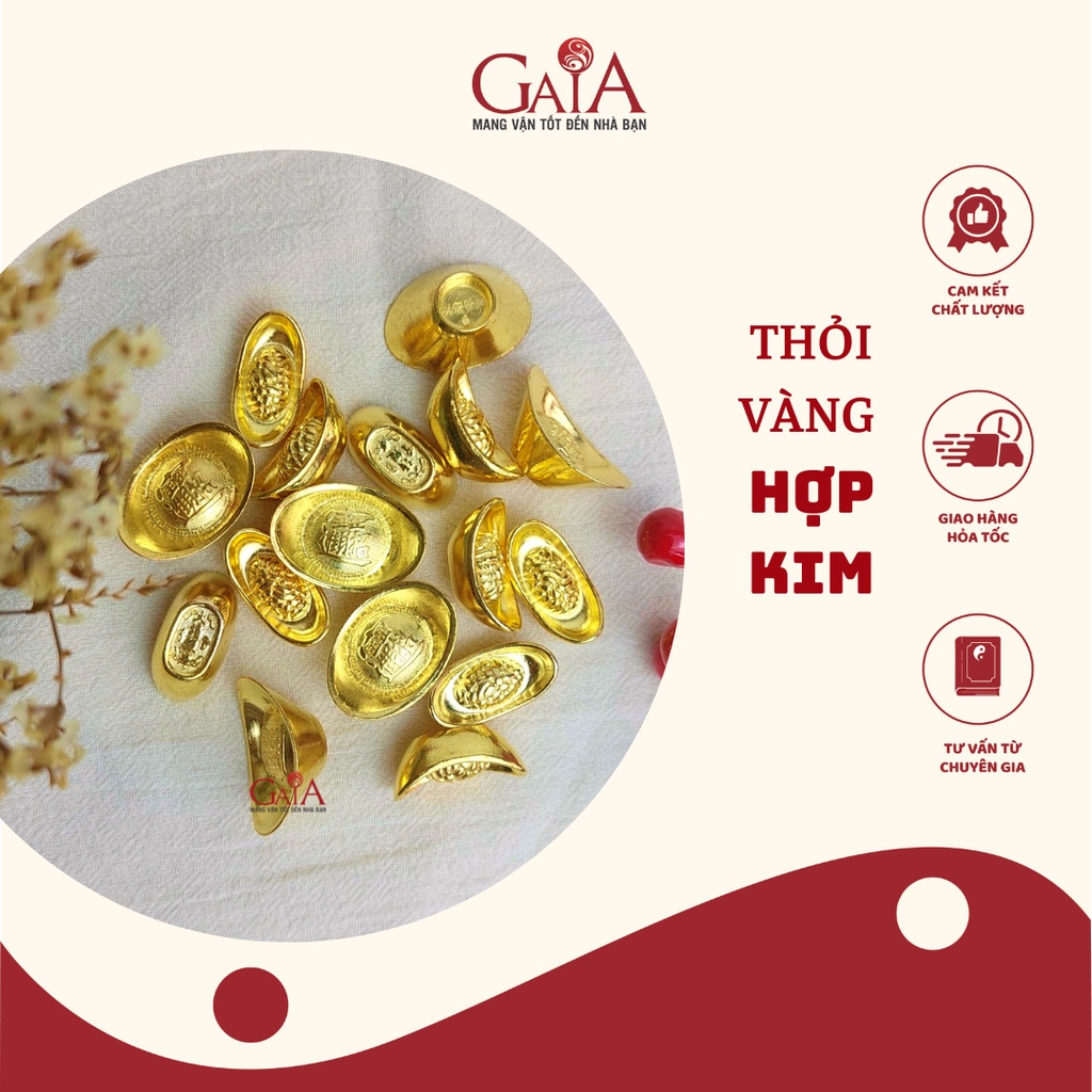 Thỏi vàng hợp kim đặc, tiền kim nguyên bảo chiêu tài lộc