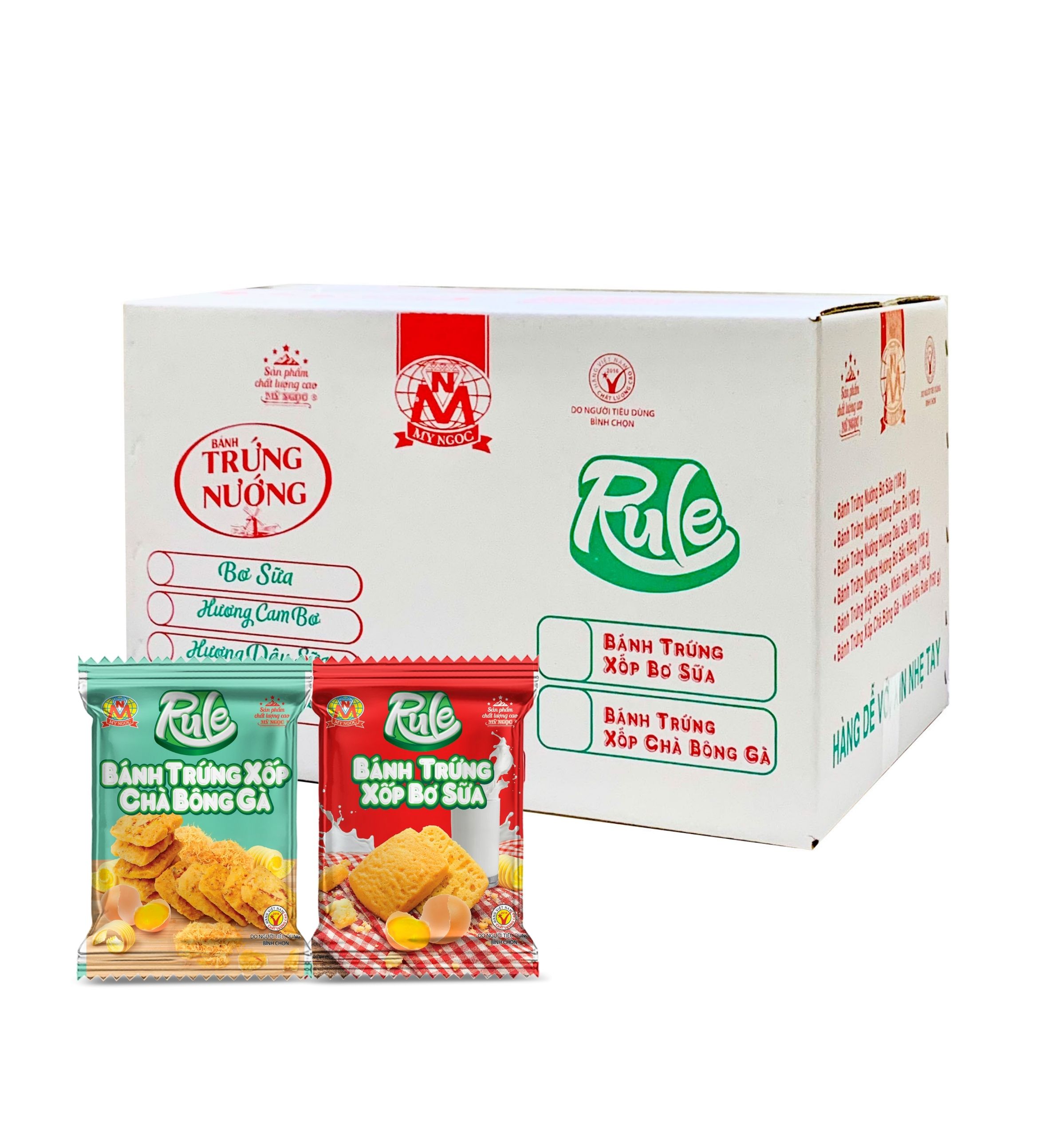 Rule _ Túi 500g Bánh Trứng Xốp BƠ SỮA và CHÀ BÔNG GÀ