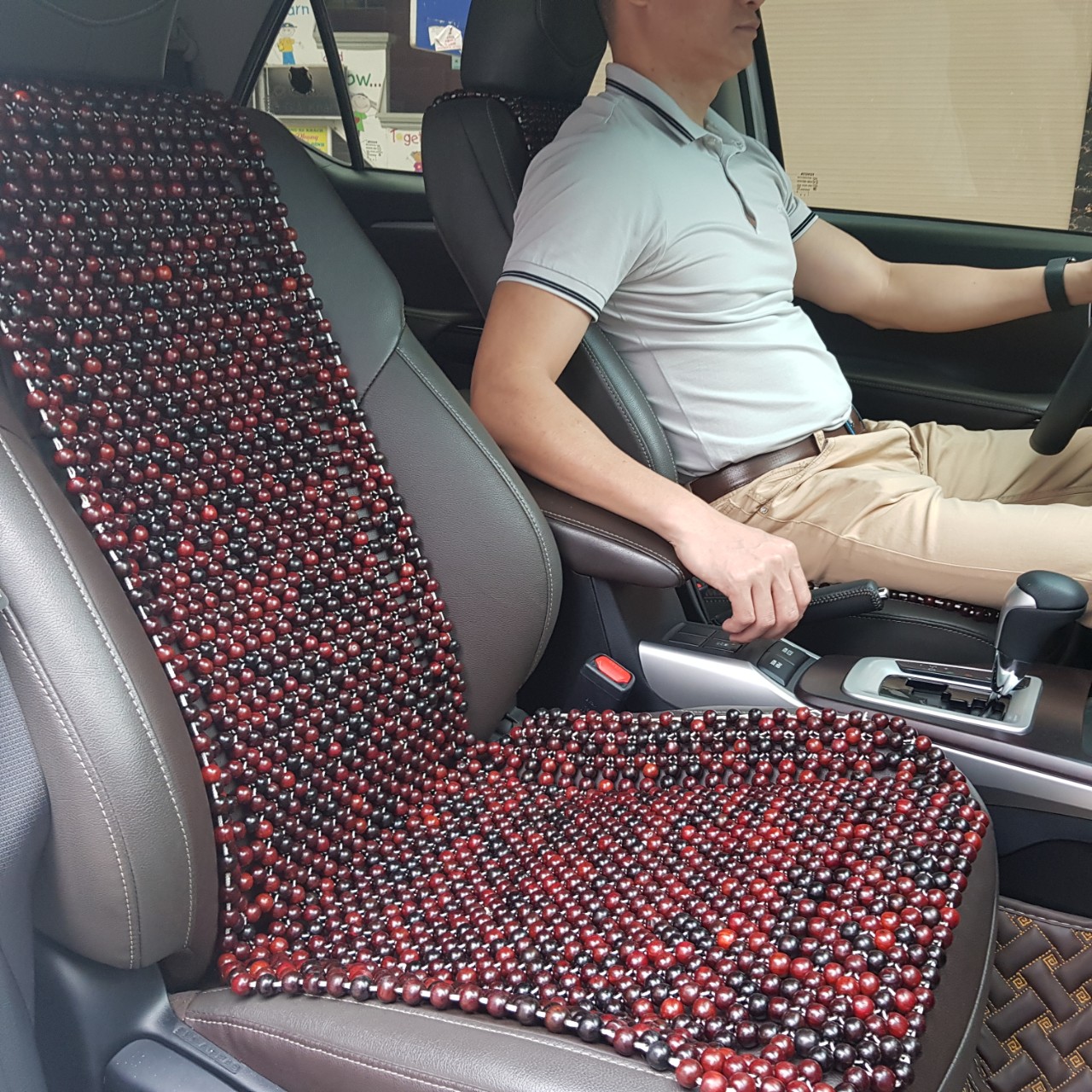 Đệm lót ghế ô tô hạt gỗ Cẩm Lai 100% tự nhiên tựa lưng massage trên ô tô - Dạng Cài Đàn - Kích thước: 1,20x0,45m - Trọng lượng: 2,7Kg - Mã: CL-D