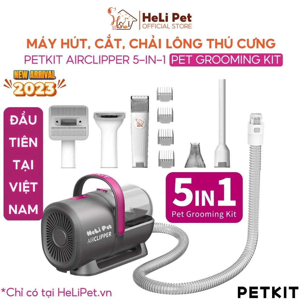 Máy Cắt, Tỉa, Hút Lông Chó Mèo 5 Công Dụng PETKIT AirClipper 5-in-1 Pet Grooming Kit - HeLiPet