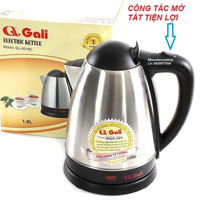 Ấm đun nước siêu tốc Gali dung tích 1,8 lít, inox 304, GL-0018C