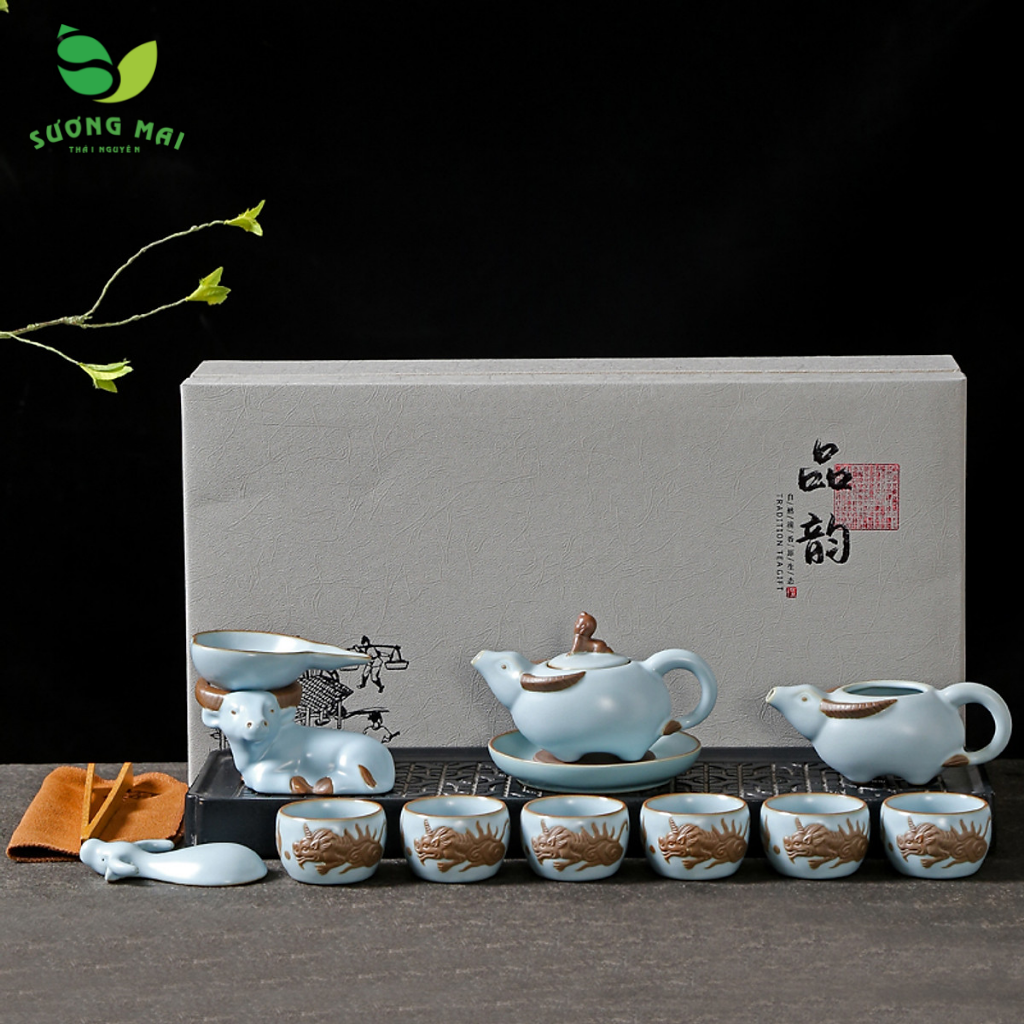 Bộ ấm chén pha trà Tân Sửu 9 món