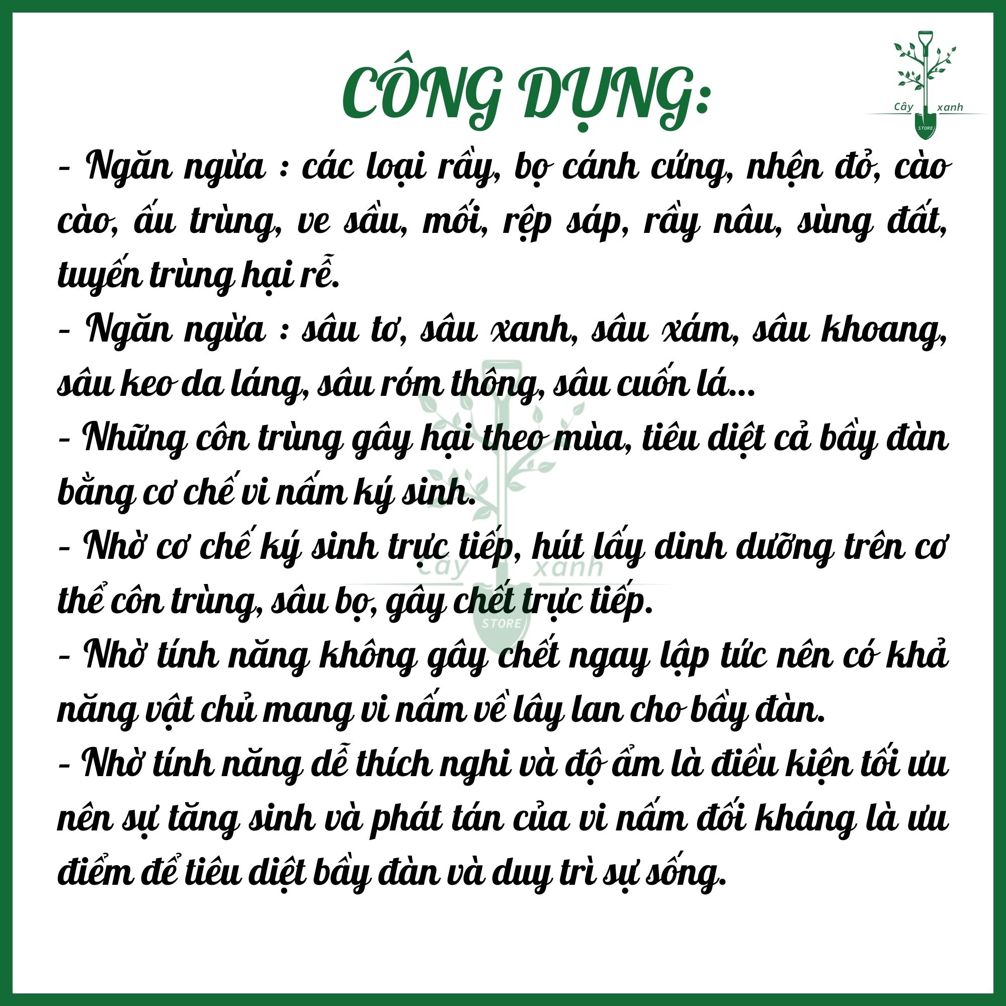 Chế phẩm vi sinh TRICHODERMA TKS BTMET ngừa rệp sáp, ve sầu và các loại sâu rầy gây hại - Gói 200g - Cây Xanh Store