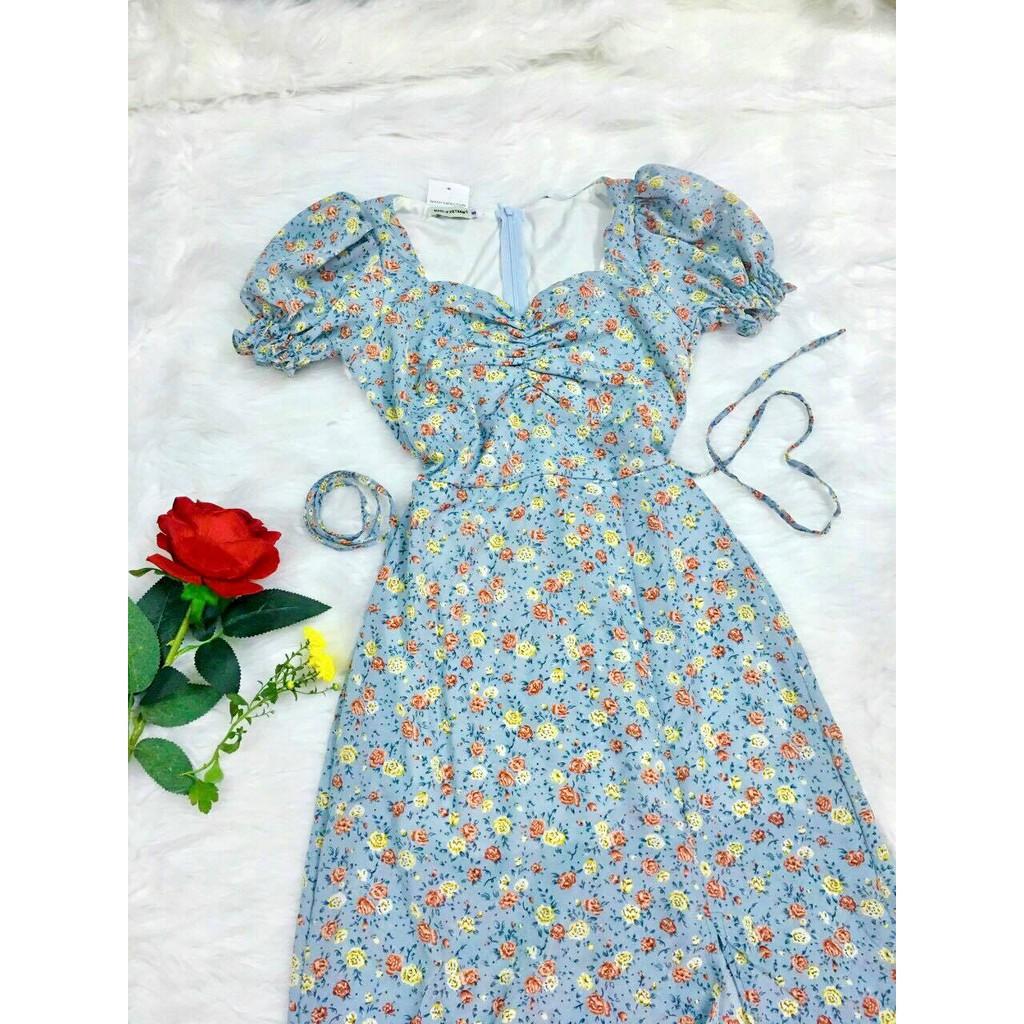 ĐẦM HOA NHÍ XANH VÀNG – TIỂU THƯ XẺ ĐÙI TAY PHỒNG – ĐẦM DẠO PHỐ - GD078