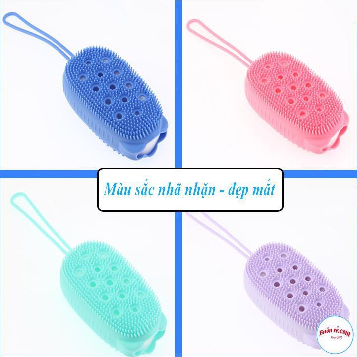 Combo 10 Bông Tắm Silicon Tạo Bọt 2 Mặt Có Dây Treo 00870
