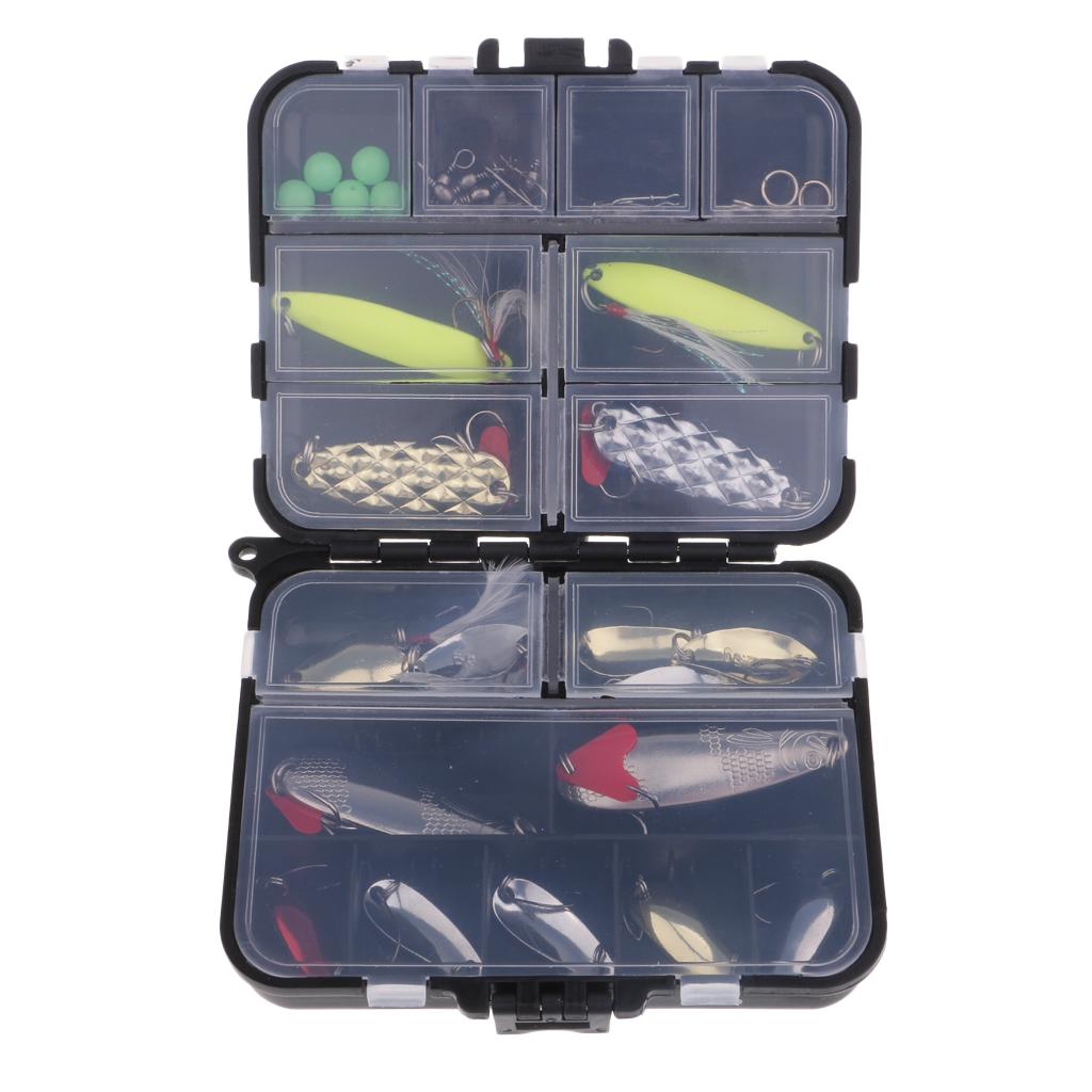 Fishing Accessories Kit 36PCS Baits Swivel Snap Bead Ring Terminal Tackle