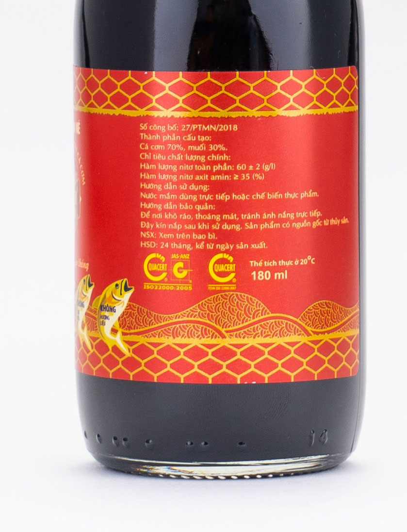 Hộp 6 Chai 60 Đạm x 180ml Nước Mắm Cá Cơm Truyền Thống có US FDA Xuất Khẩu Suchi 60N 180ml