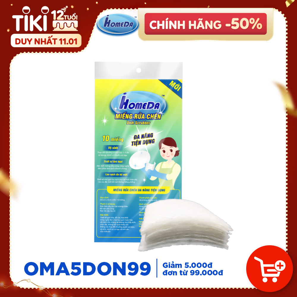 Gói 10 miếng rửa chén đa năng tiện dụng Ihomeda/ miếng rửa trái cây hoa quả - Set 10 Ihomeda dish srubbers