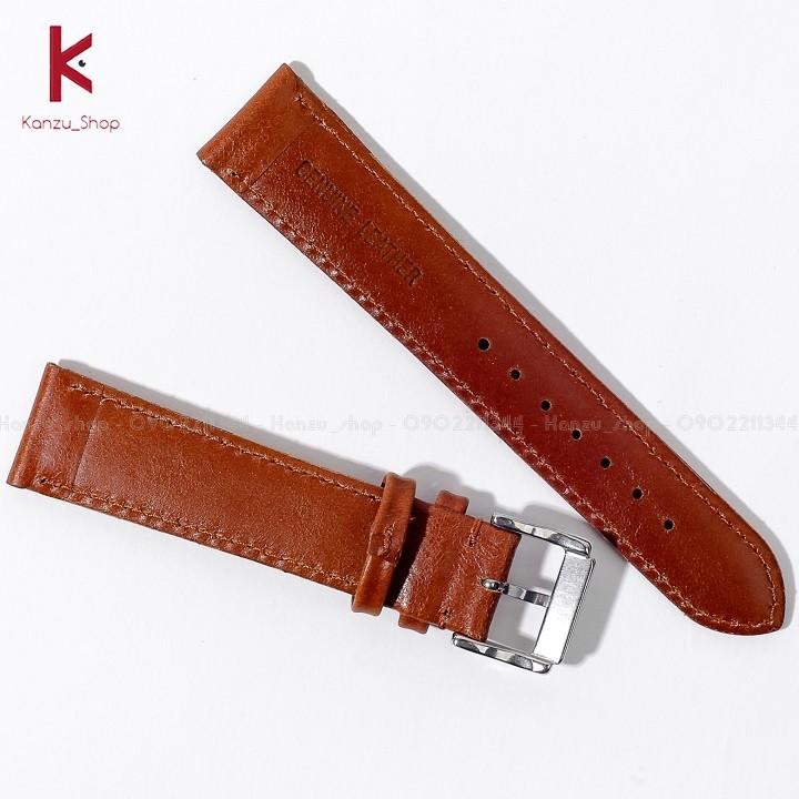 Dây Đồng Hồ Da Bò Thật - Dây Đeo Đồng Hồ Nam Nữ 18mm 20mm 22mm