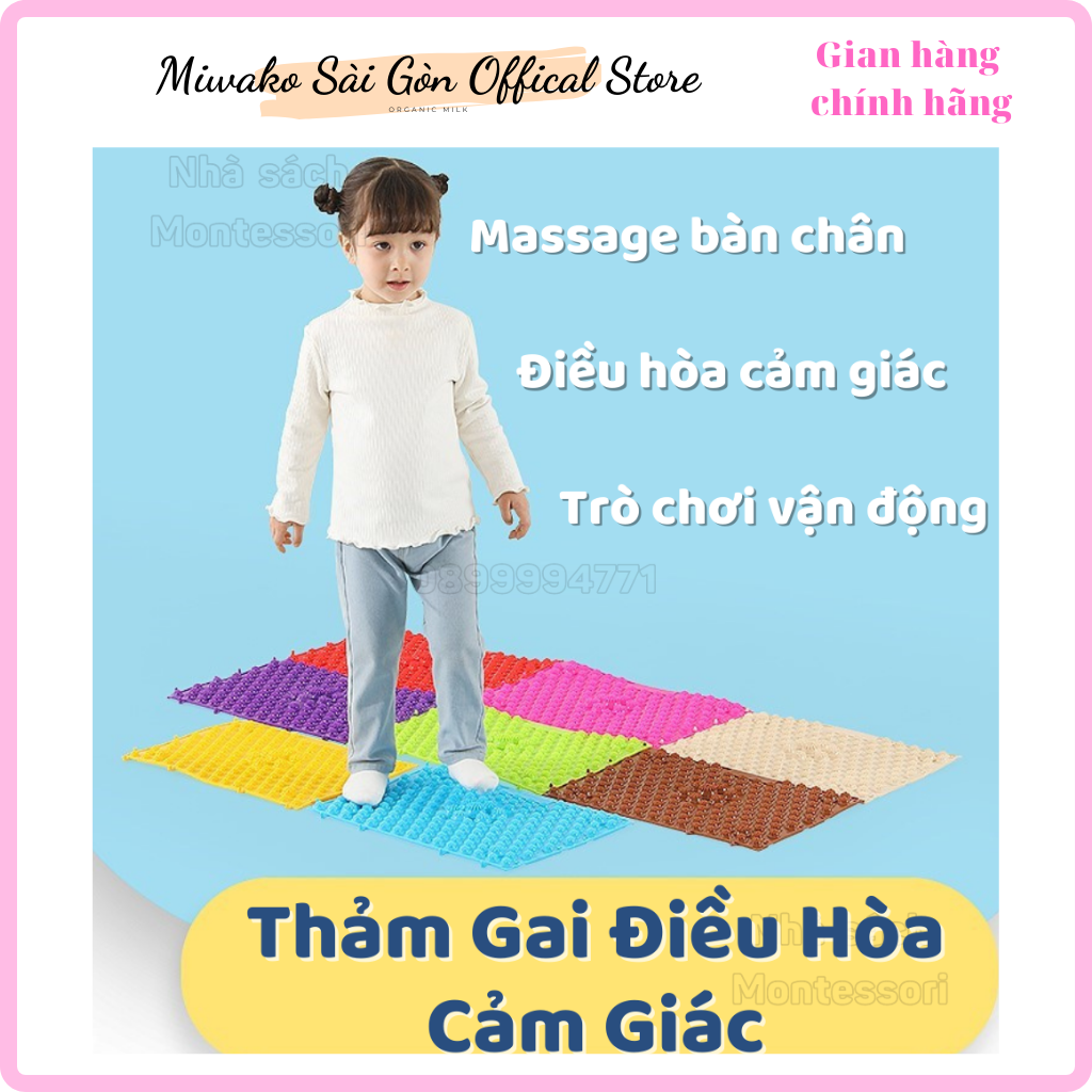 Đồ chơi Thảm Gai Điều Hòa Cảm Giác Và Mát Xa Chân Cho Bé trị liệu cân bằng điều hòa cảm giác