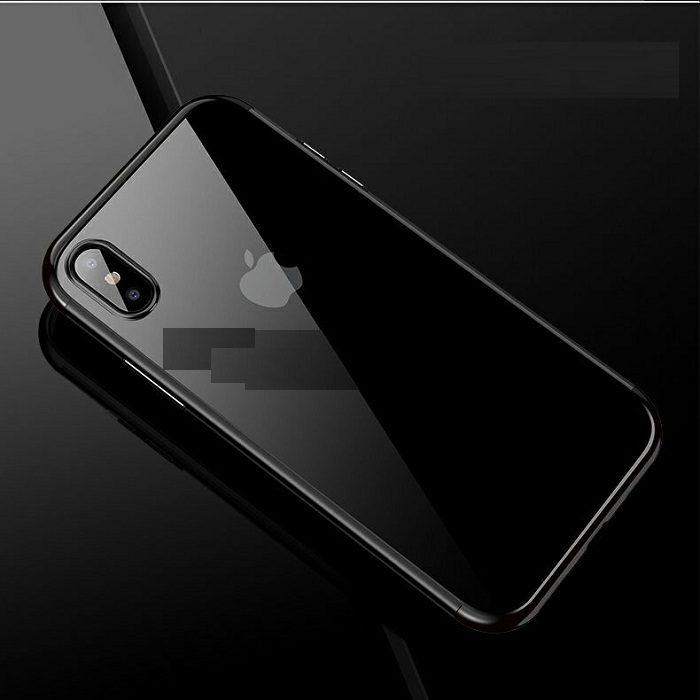 Ốp lưng TPU dẻo trong suốt viền màu dành cho iPhone X