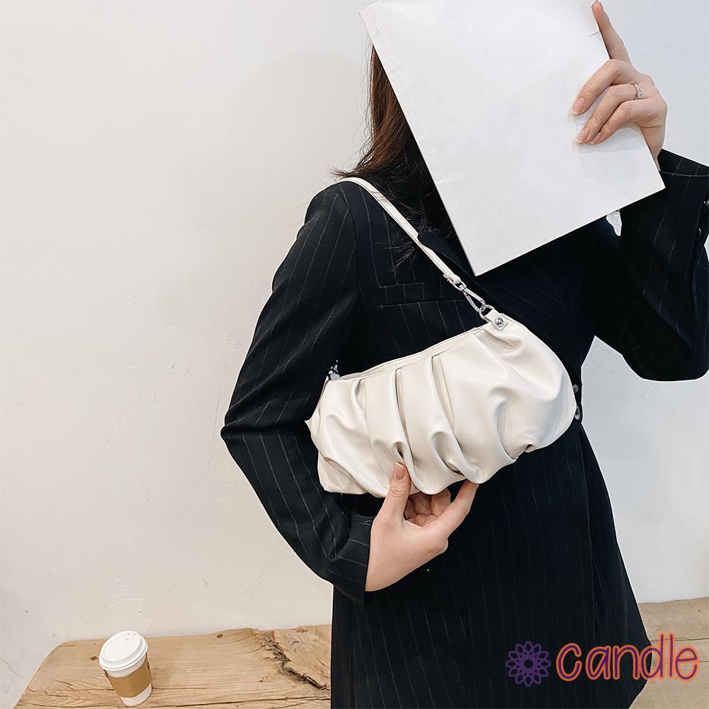 Túi Đeo Vai Da Pu Màu Trơn Hình Đám Mây Thời Trang Cho Nữ