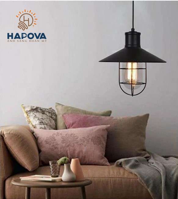 Đèn trần thả trang trí lồng kính HAPOVA ENDA 6803 Tặng kèm bóng Edison