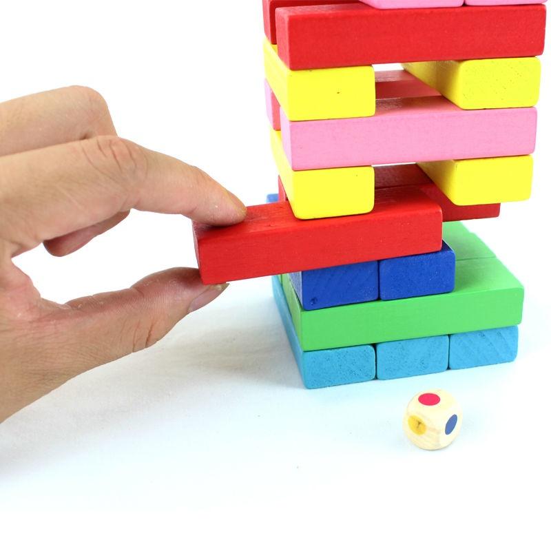 Rút gỗ màu cỡ lớn, kết hợp chơi xếp hình, domino - Giúp Bé Nhận Diện Màu Sắc,tư duy, logic cực tốt