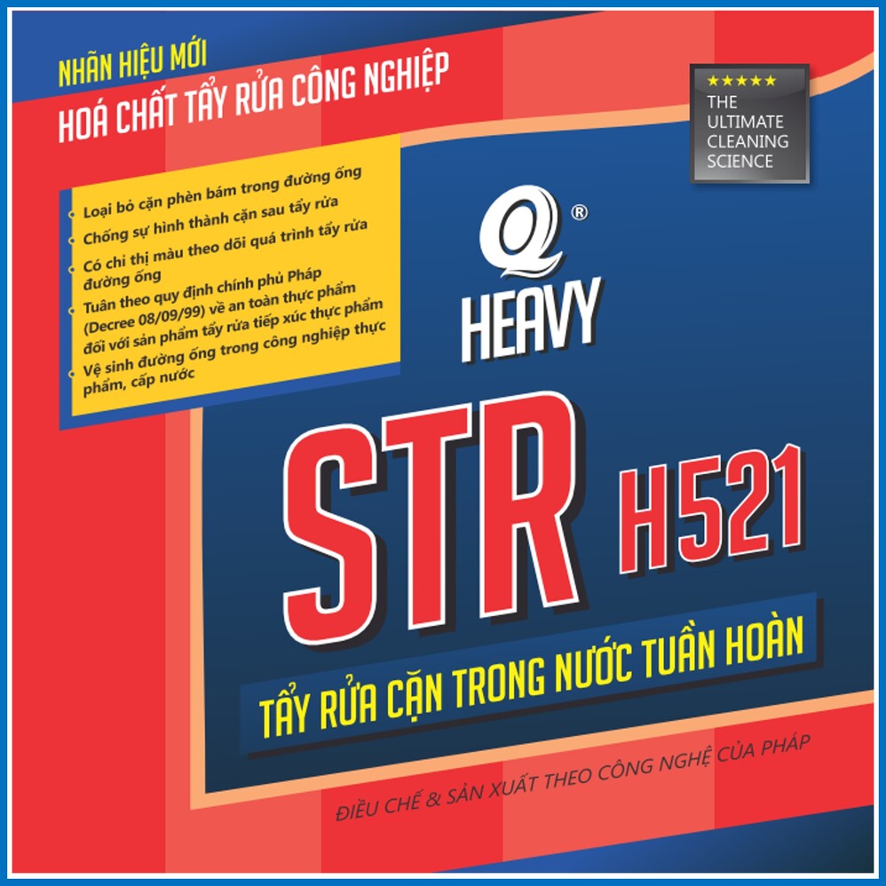 Chất tẩy rửa cặn trong nước tuần hoàn AVCOChem - STR H-521 - Thùng carton (4 x can 4 lít) - Hàng Chính Hãng