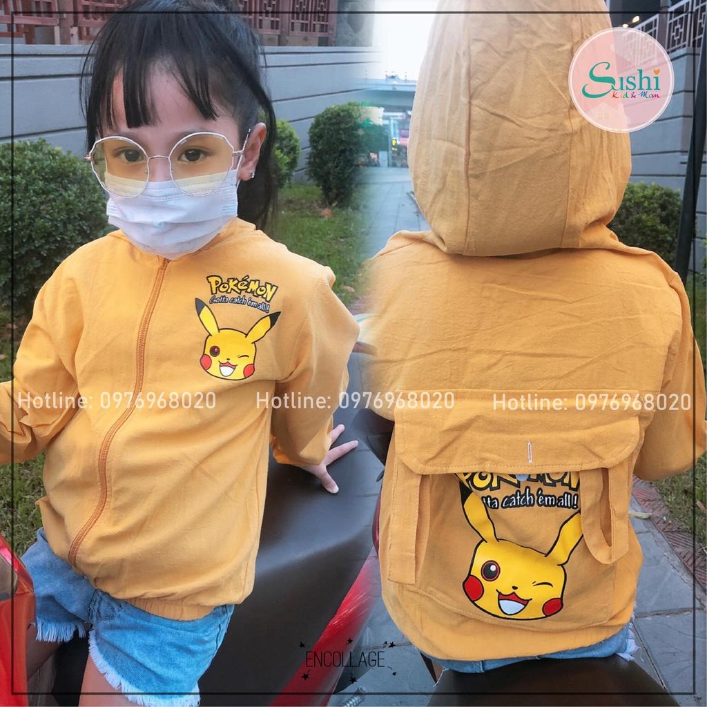 Áo nắng Pikachu - chất đũi mềm mát, mặc cực thích. Cam kết hàng đẹp