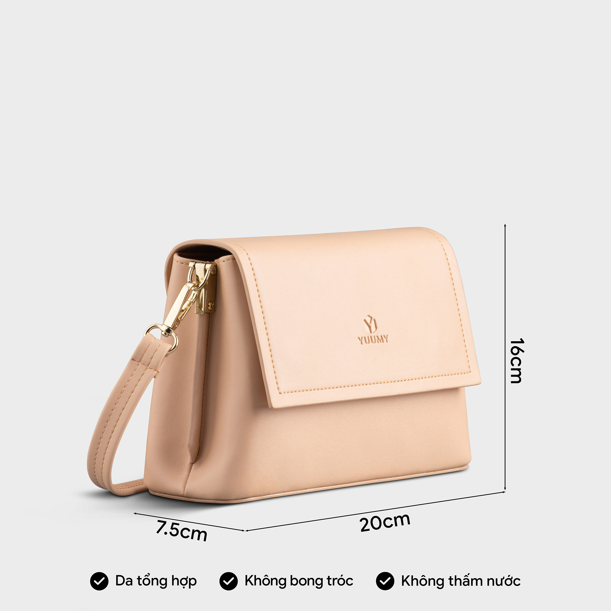 Túi Yuumy ( Thời trang nữ đi chơi size 20 - Túi đeo chéo da Seasand YN195 )