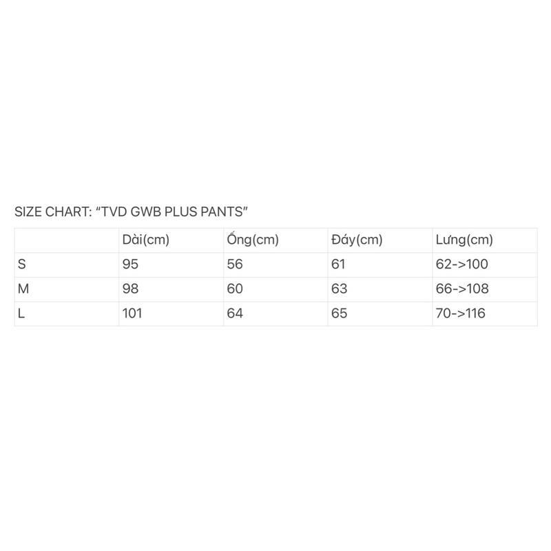 Quần “TVD GWB PLUS PANTS”