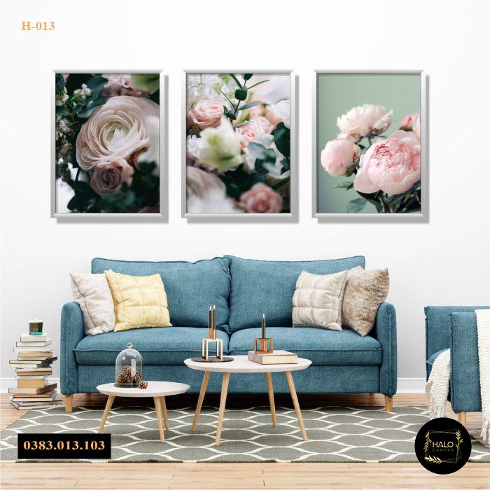 Bộ 3 Tranh Canvas Hoa Hồng Treo Tường –