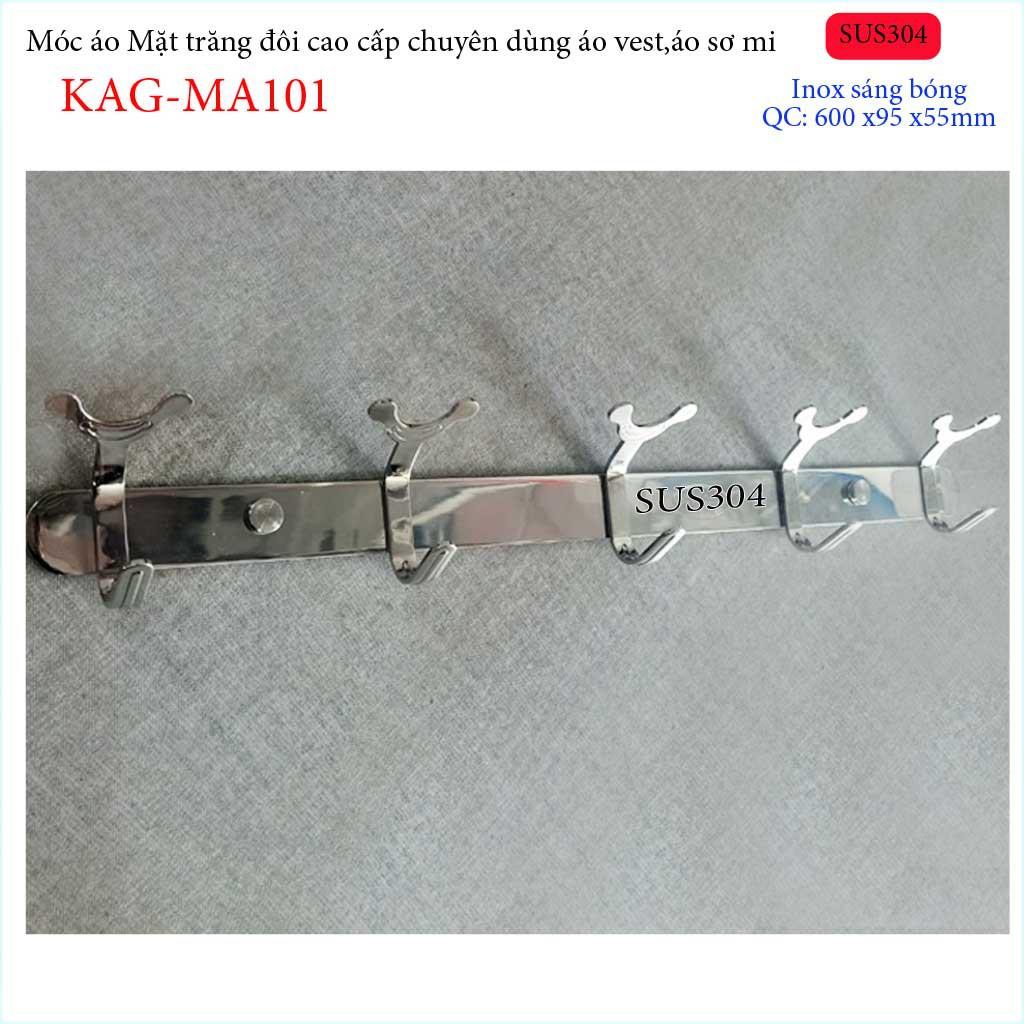Móc treo áo vest, móc treo 2 tầng cao cấp Inox Nhật, SUS304, móc treo áo sơ mi KAG-MA100, KAG-MA101