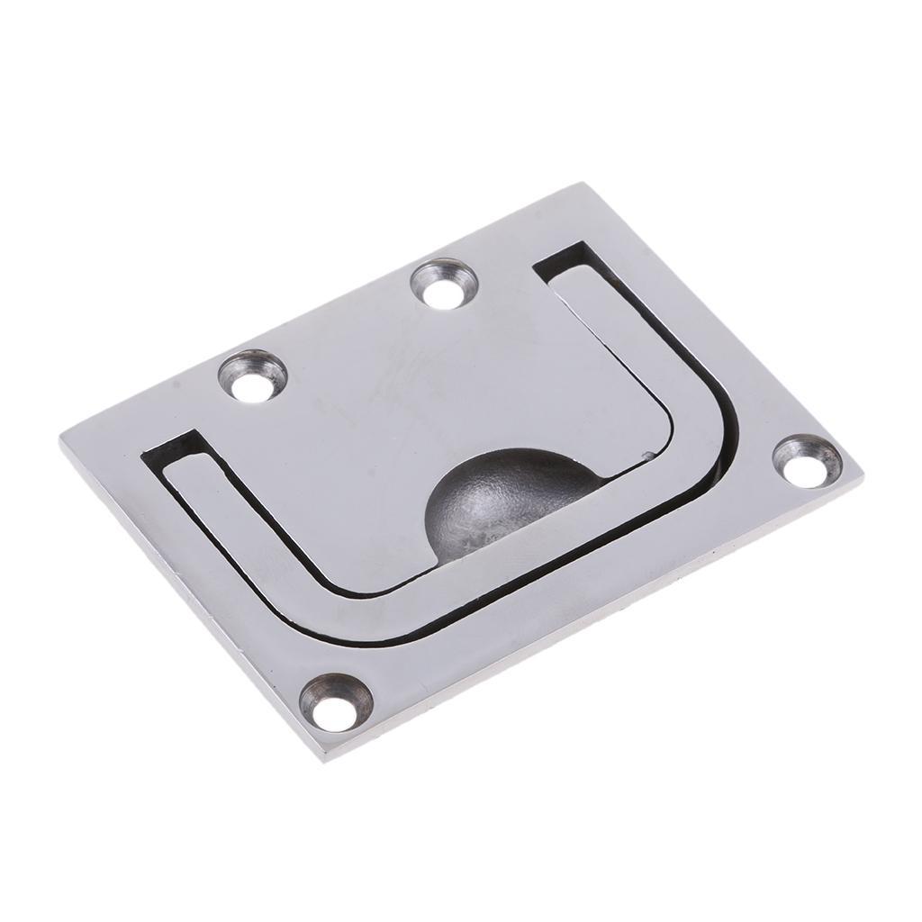2pcs Marine Stainless Steel Flush Pull Handle Boat Hatch Lift 76 X 56mm