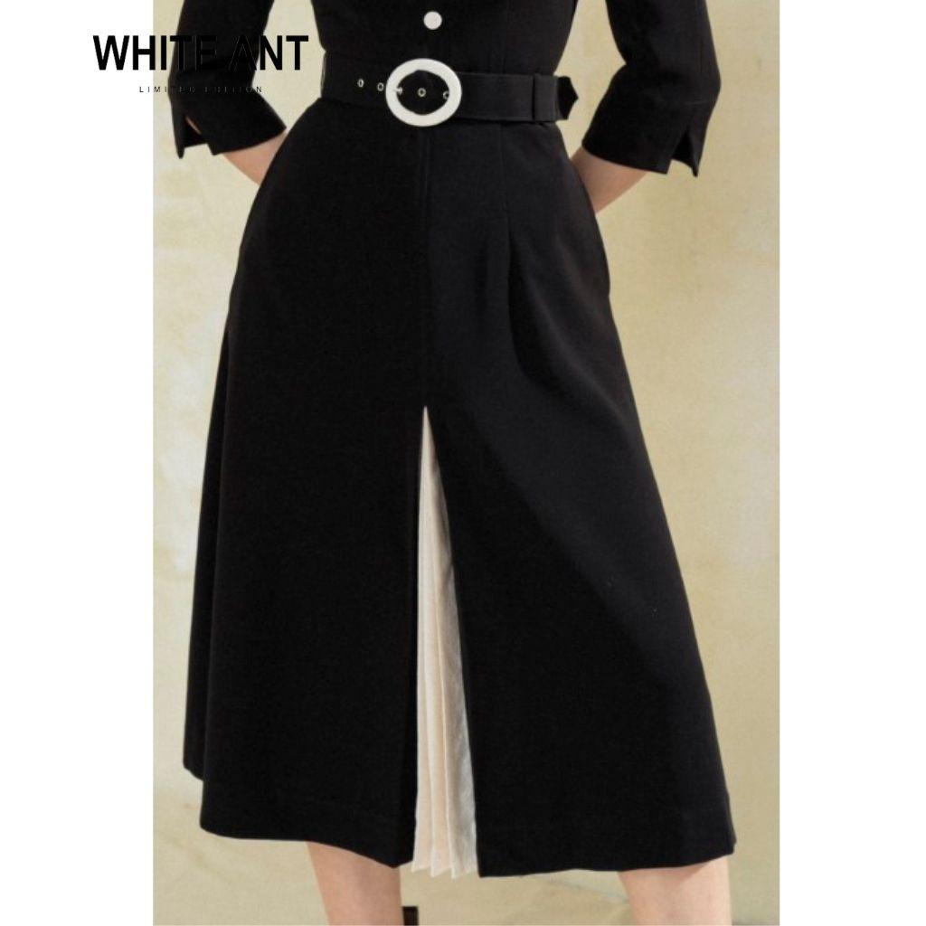 Đầm Thiết Kế Dáng Xòe Nữ WHITE ANT FRELY DRESS Tay Lửng Cổ Sơ Mi Kèm Cúc Bọc, Chất Liệu Vải Siêu Mềm Mịn 122932001