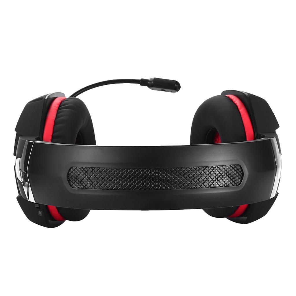 3.5mm PC Bass Stereo Headphones LED Light Gaming Headset Black and Red
