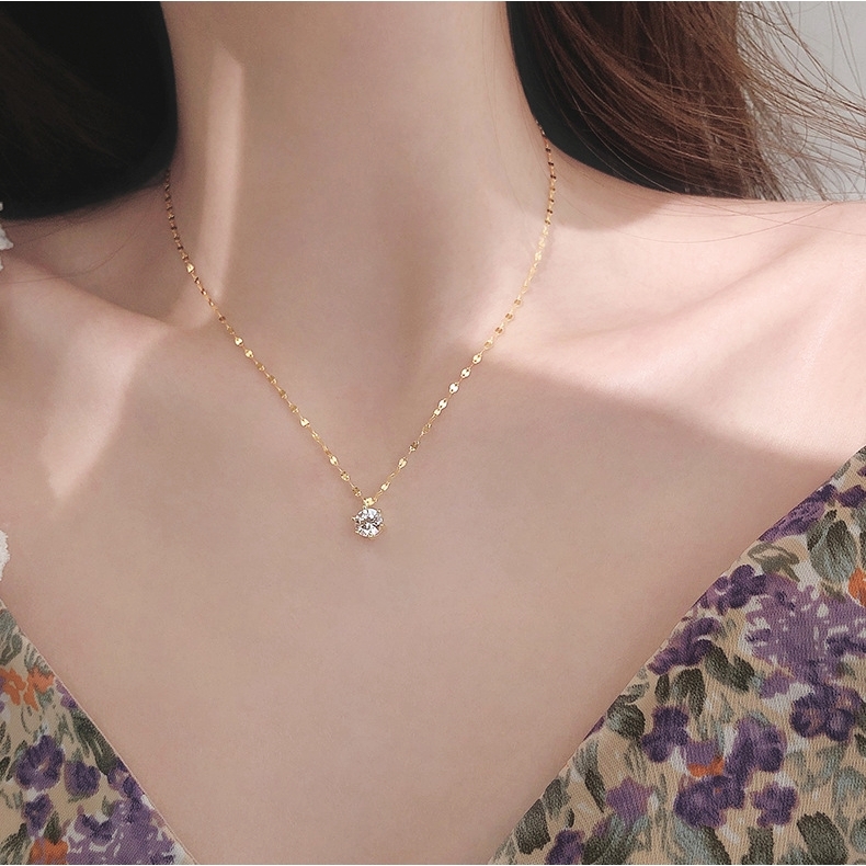 Dây chuyền titan nữ đính đá lấp lánh sang trọng không đen gỉ