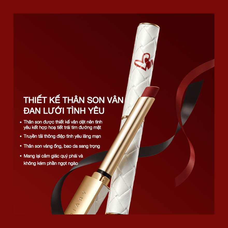 Son Thỏi Perfect Diary Rouge Intense Velvet Slim Lipstick 0.8g