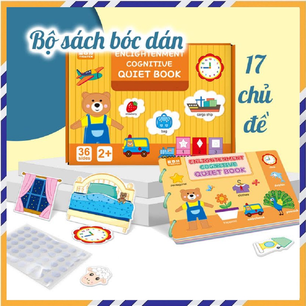Đồ Chơi Trẻ Em, Sách Bóc Dán 17 Chủ Đề, Học Liệu Bóc Dán Montessori, Asstar Đồ Chơi Giáo Dục Cho Bé