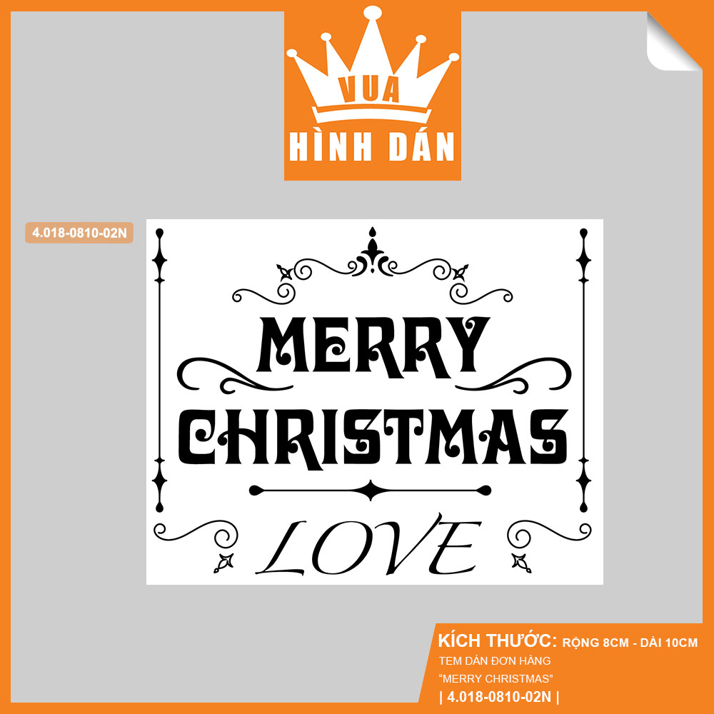 Set 50/100 sticker MERRY CHRISTMAS (8x10cm) - tem dán chúc mừng giáng sinh, nhãn dán lên hộp quà, gói quà hoặc túi đựng sản phẩm, kiện hàng (4.018)